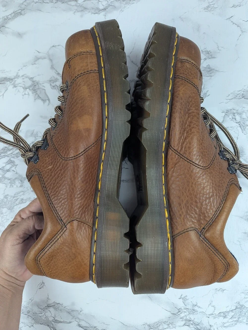 Vintage Dr. Martens Chunky Brown Leather Oxfords Lug Sole 90s Y2K